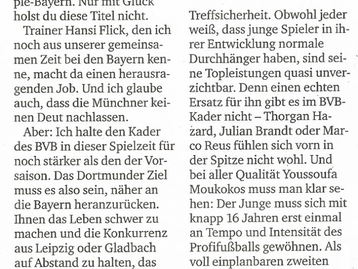 Artikel in der RuhrNachrichten vom 01.09.2020