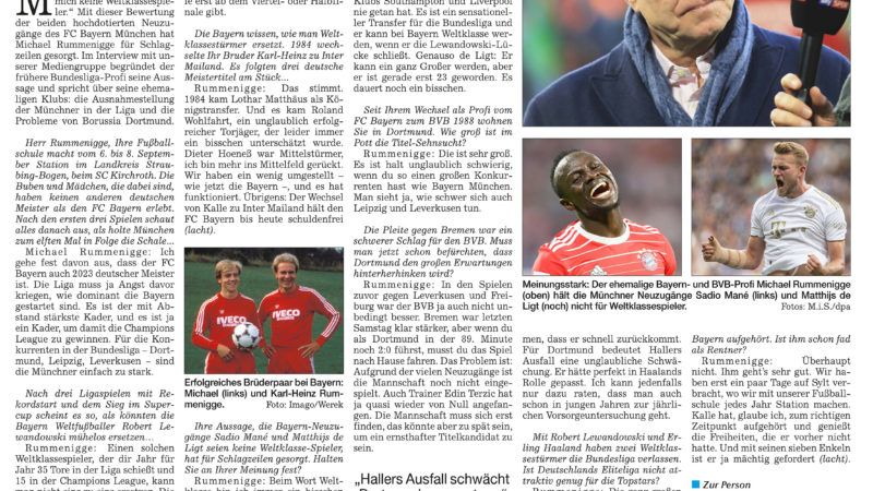 Michael Rummenigge zu den Neuzugängen beim FC Bayern München